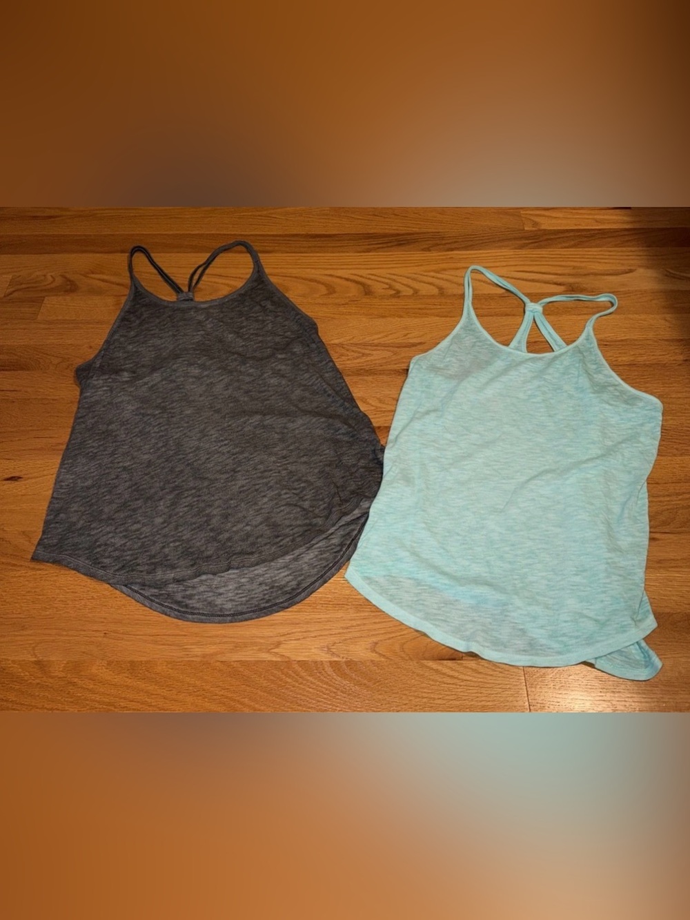 Lot of 2 Kohl’s SO Aqua Blue Racerback Perfect Tank Athletic Wear Size Large
